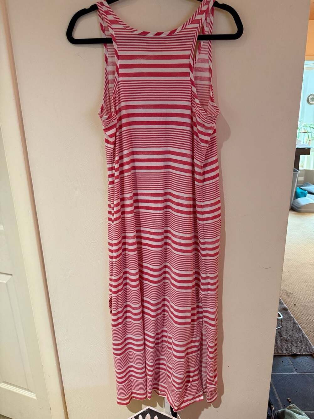 Lauren Ralph Lauren Women’s M Pink White Striped Sleeveless Maxi Dress